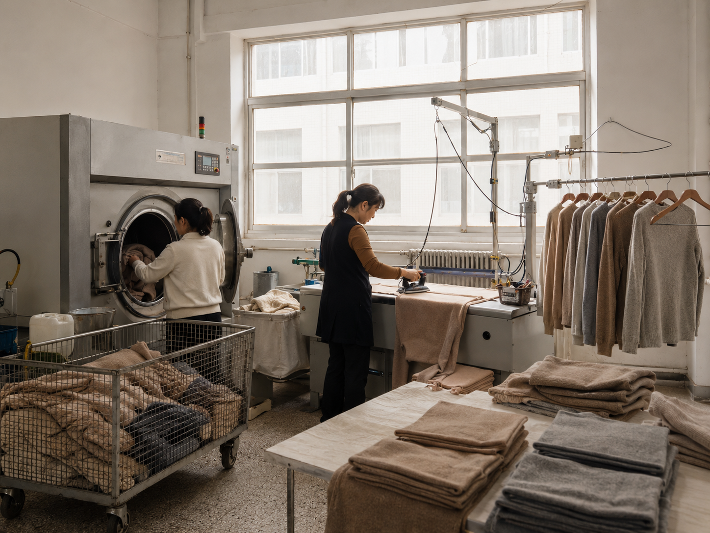 Washing and finishing cashmere garments